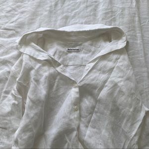 Reformation White Preston Linen Top